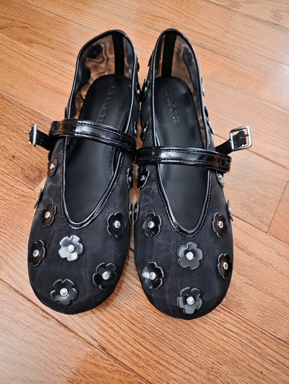 Coach Tea Rose Mesh Mary Janes, 10